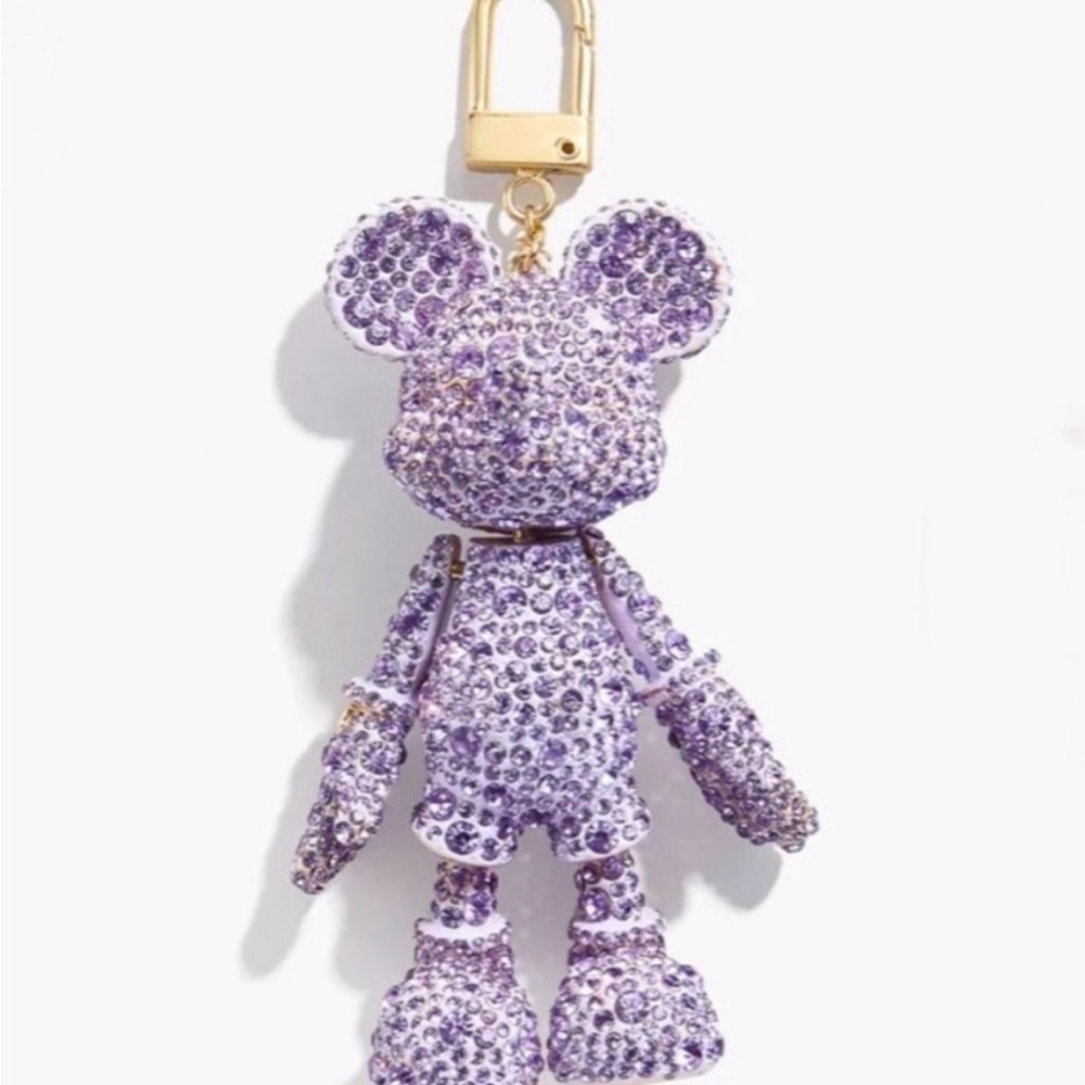 Baublebar X Disney Lavender Crystal Mickey Mouse Bag Charm NWT - Picture 2 of 4